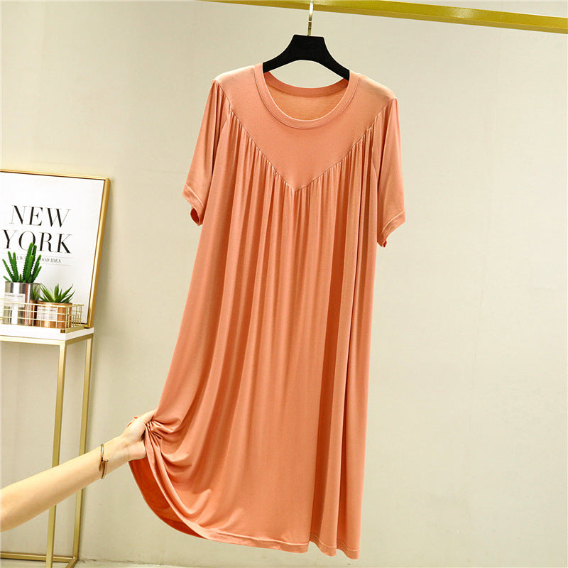 Women's Super Soft Short Sleeve Loose Plus Size Nightdress