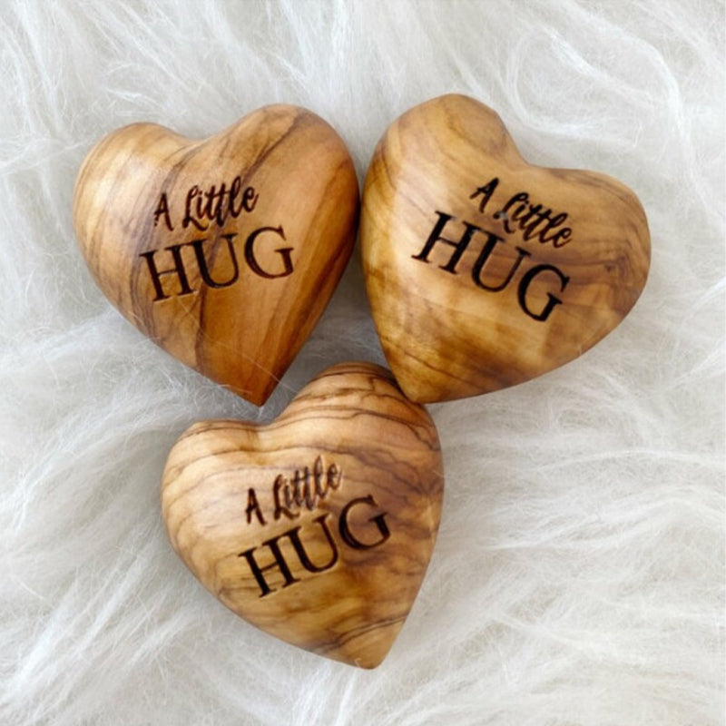 💝Little Pocket Hug Wooden Heart Token - Warm Gift💝