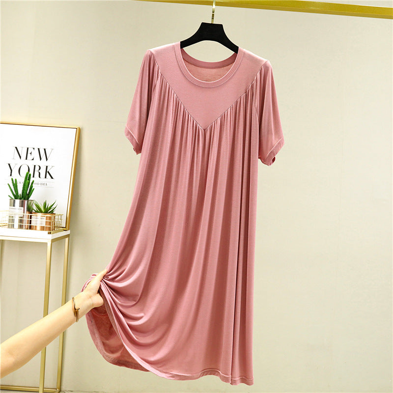 Women's Super Soft Short Sleeve Loose Plus Size Nightdress