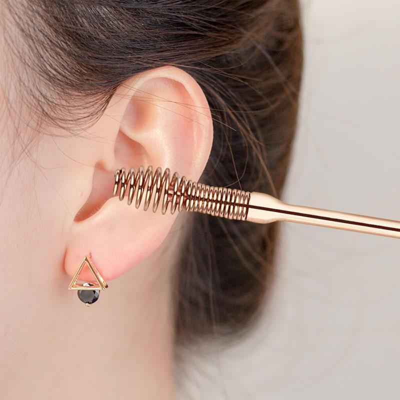 6pcs Stainless Steel Rose Gold Ear Picks Set