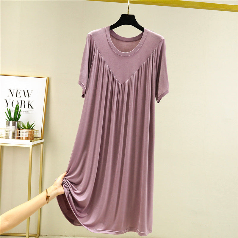 Women's Super Soft Short Sleeve Loose Plus Size Nightdress