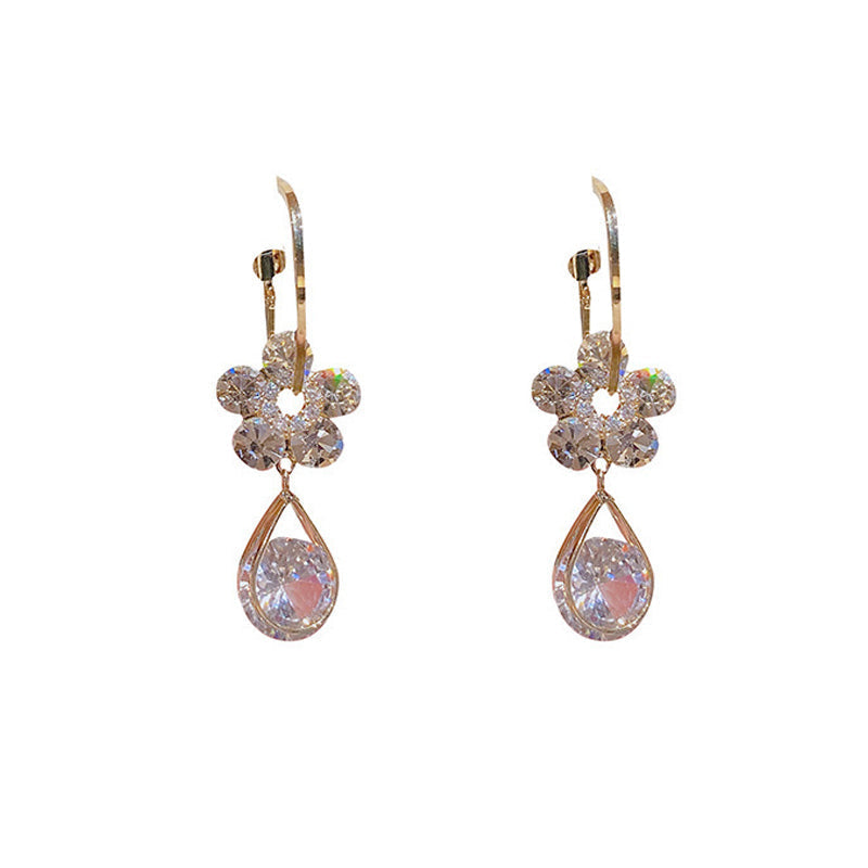 Fashion Flower Crystal Earrings