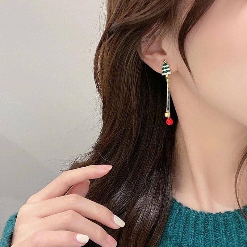 🎅Christmas Mismatched Earrings Asymmetric Climbing Santa Claus Drop Earrings