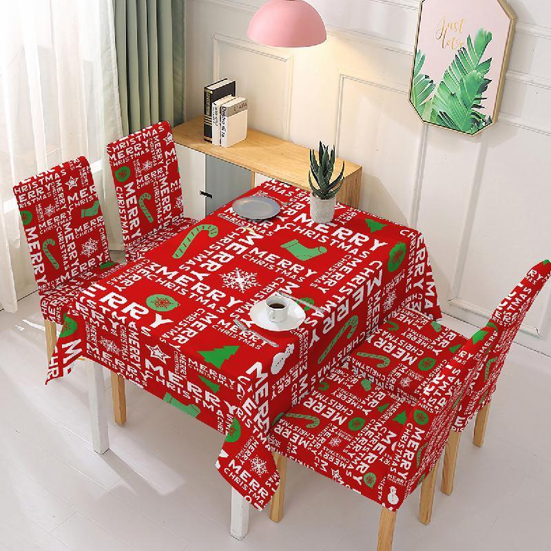 Christmas Decoration Tablecloth Chair Cover