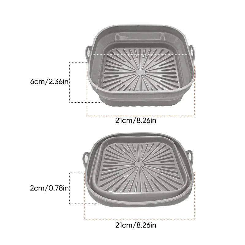 Air Fryer Silicone Grill Pan Reusable Baking Tray