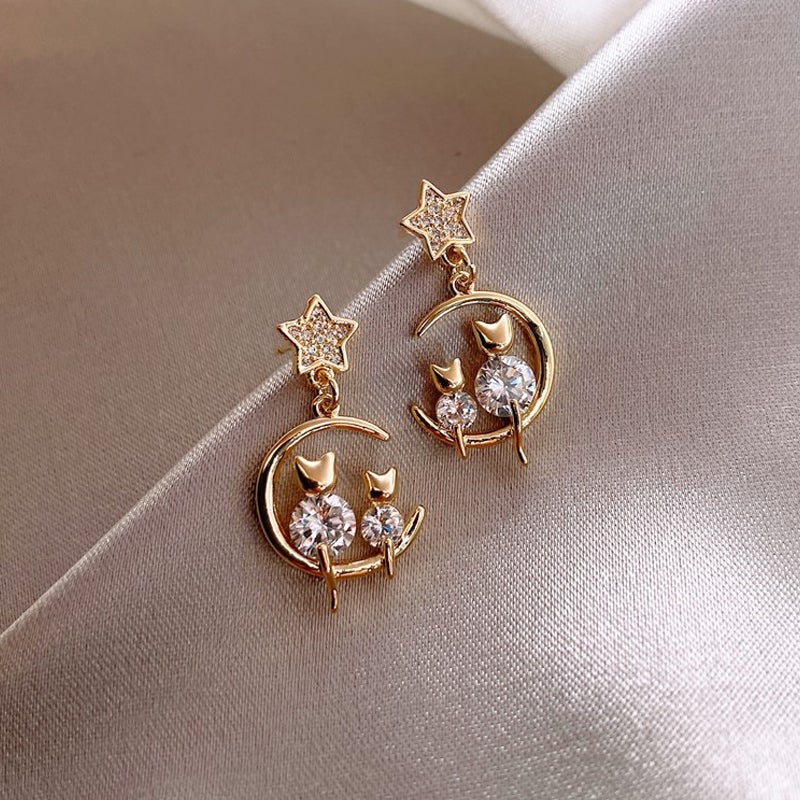 Moon & Kitties Earrings