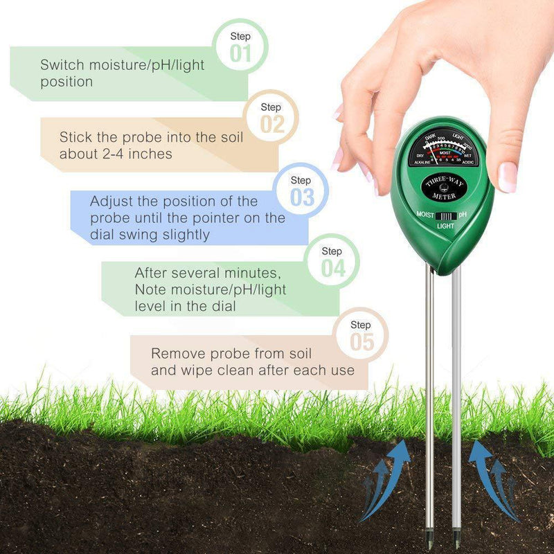 3-in-1 Soil Tester Kits with Moisture