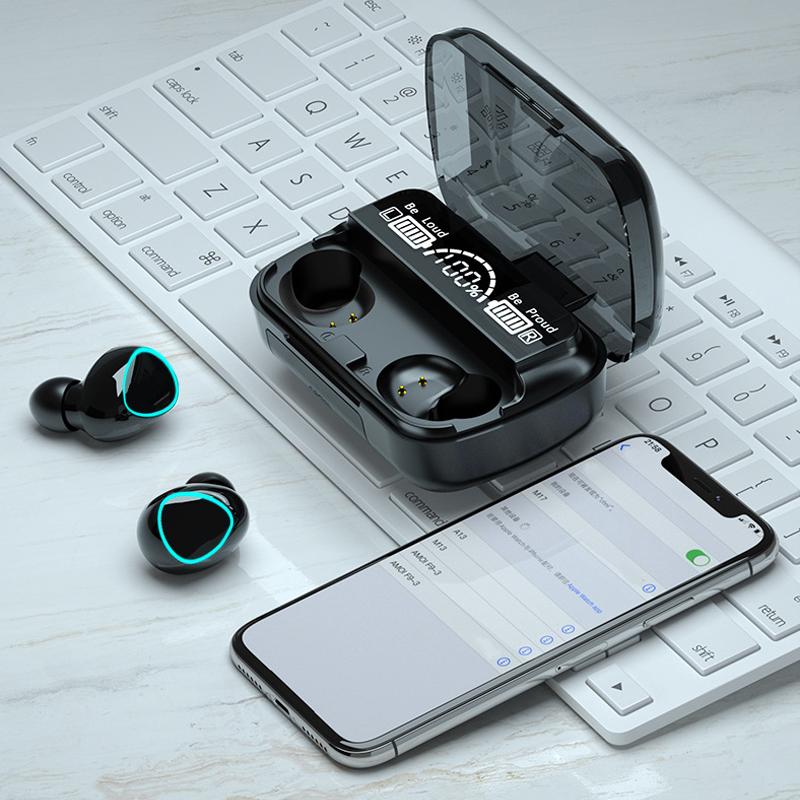Waterproof True Wireless Stereo Bluetooth Earbuds with Smart LED Display and Big Battery