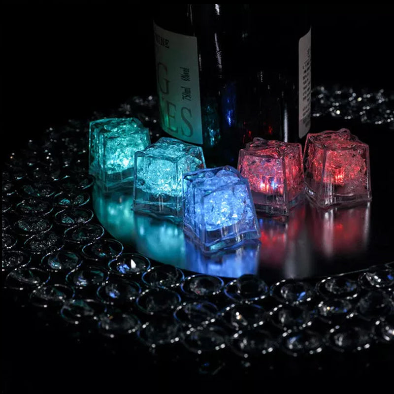 🧊12pcs LED Ice Cube Bath Toy, Multicolour Decoration LED Ice Cubes Light