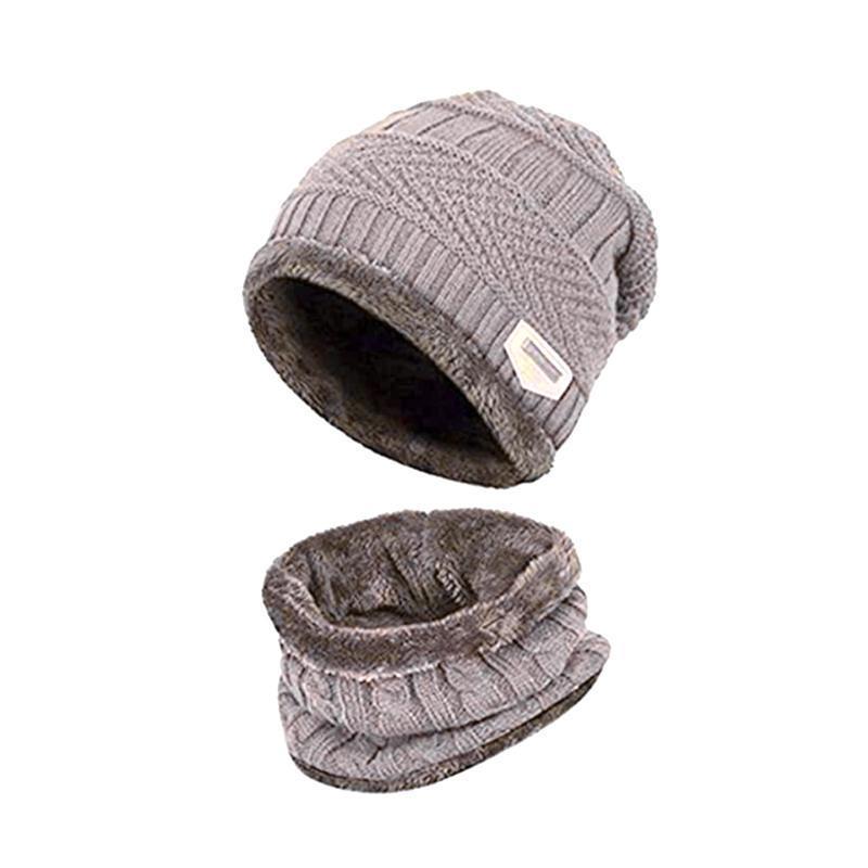 Warm Beanie Cap With Scarf Unisex