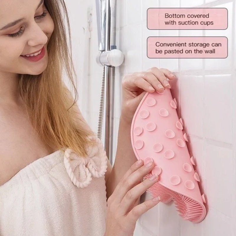 Shower Foot & Back Scrubber, Anti-Skid Bathroom Silicone Massage Pad