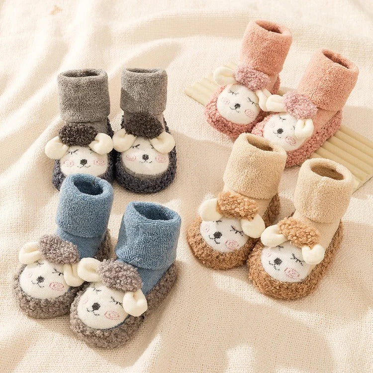 Baby Warm Floor Socks Cartoon Plush Cotton Toddler Shoes