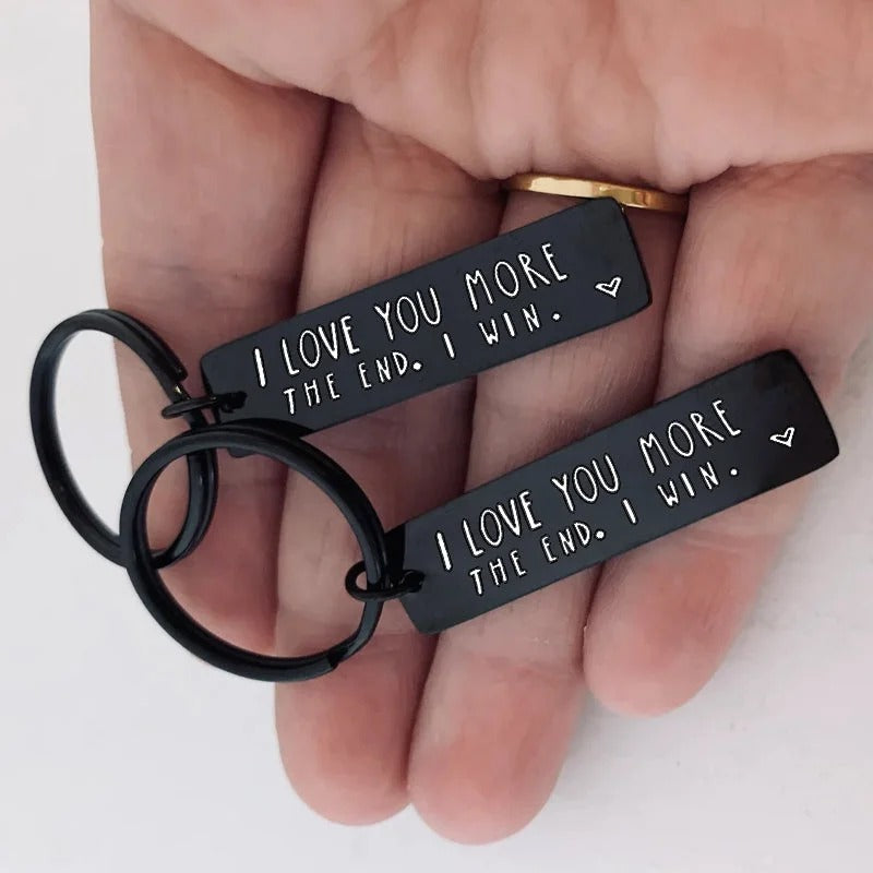 "I Love You More The End I Win" Funny Gift Keychain🎁- Gift for him/her💖