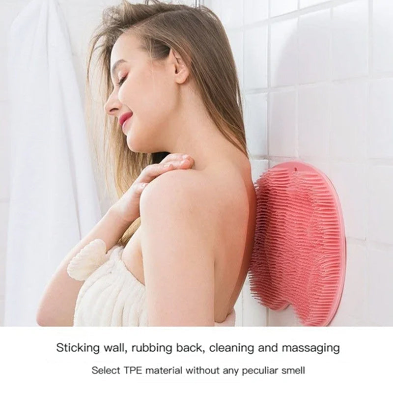 Shower Foot & Back Scrubber, Anti-Skid Bathroom Silicone Massage Pad