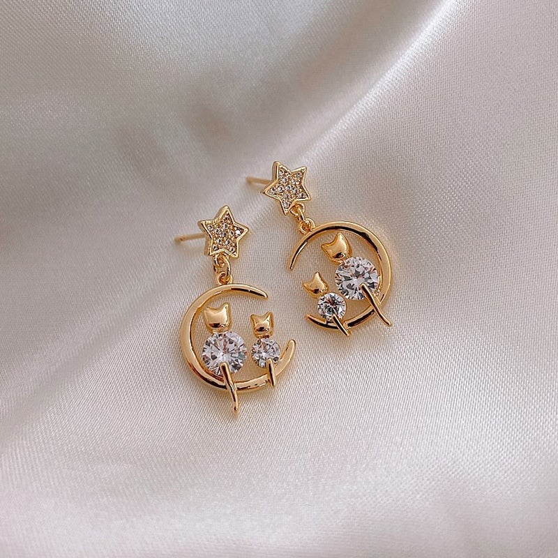 Moon & Kitties Earrings