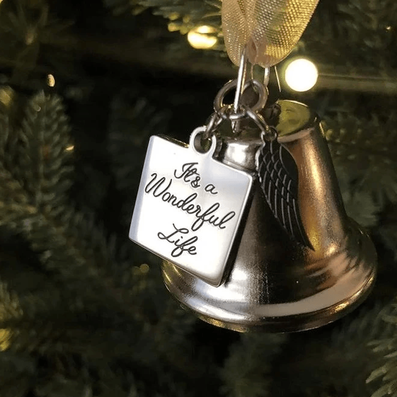 🎄Christmas Tree Memorial Ornaments Angel Wings Bell Pendant Hanging Decoration