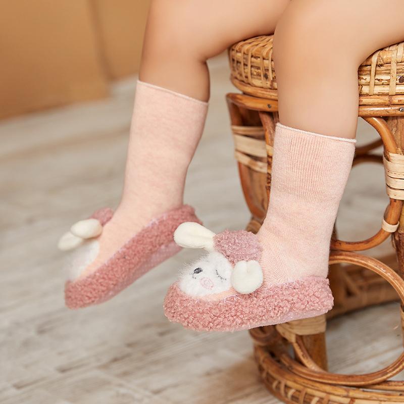 Baby Warm Floor Socks Cartoon Plush Cotton Toddler Shoes