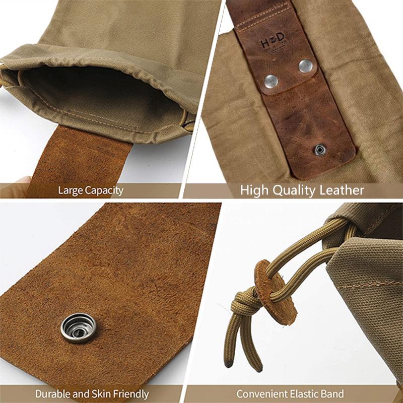 Dimoohome™ Leather and canvas bushcraft bag