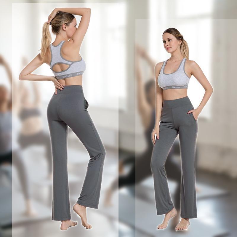 Women's High Waist and Flared Leg Ultra-Elastic Dress Soft Yoga Pants