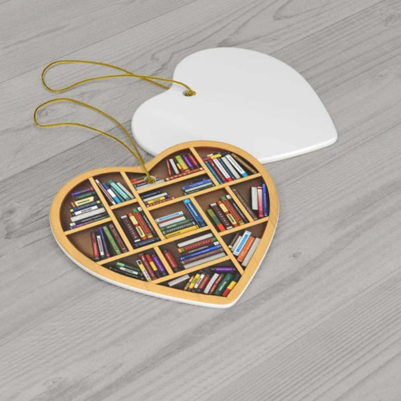 Cute Book Lovers Heart Ornament Bookshelf Decoration