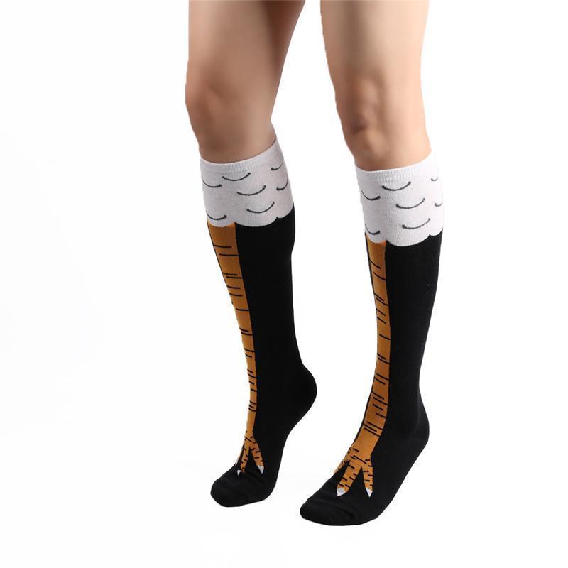 Crazy Funny Chicken Legs Knee-High Socks