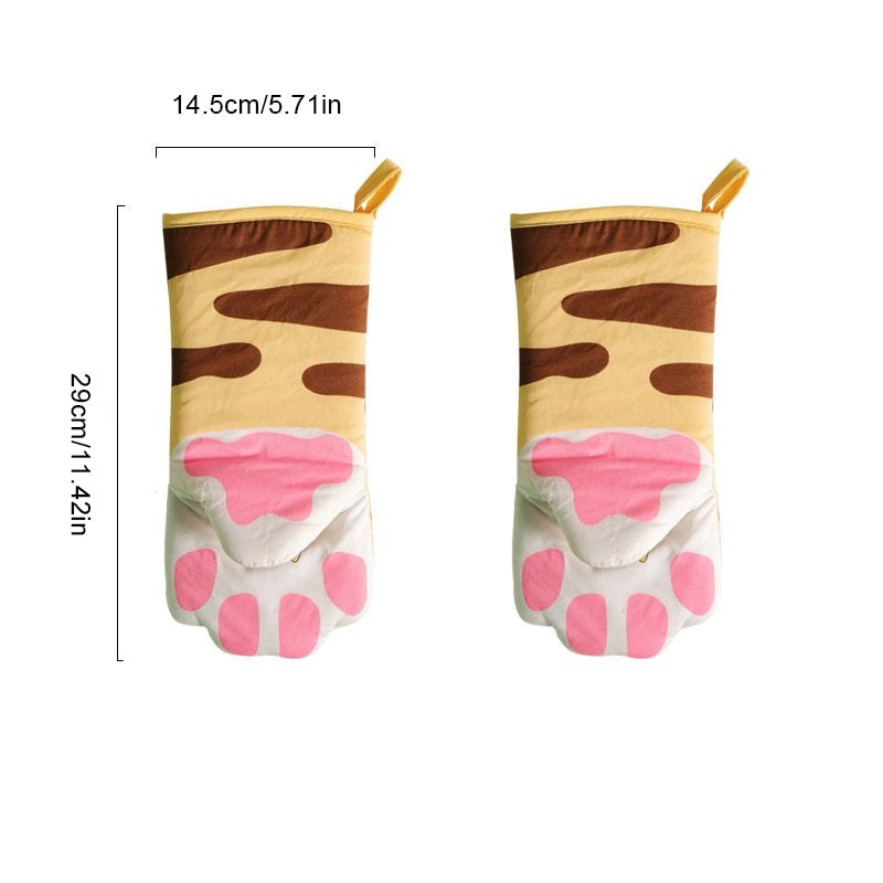 Cute Cat Paw Oven Mitts Gloves