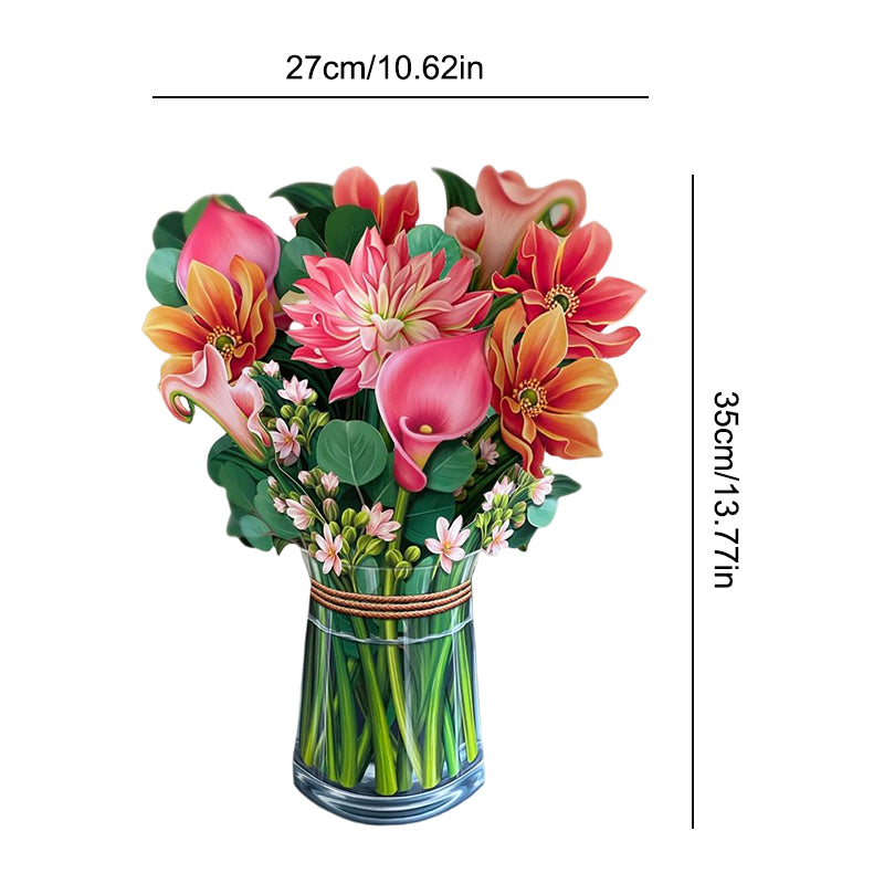 3D Paper Bouquet Card, Pop Up Flower Greeting Cards - 💐Warm Gift