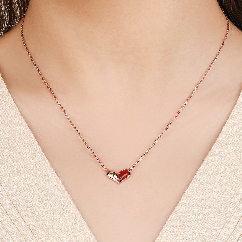 Not Sisters By Blood But Sisters By Heart - Red Agate Necklace