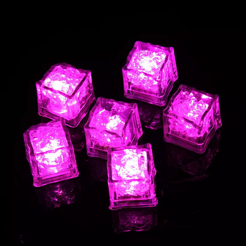 🧊12pcs LED Ice Cube Bath Toy, Multicolour Decoration LED Ice Cubes Light