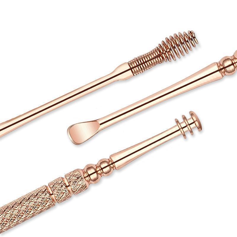 6pcs Stainless Steel Rose Gold Ear Picks Set