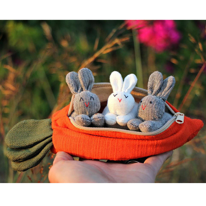 Easter Hide-and-Seek Bunnies in Carrot Pouch