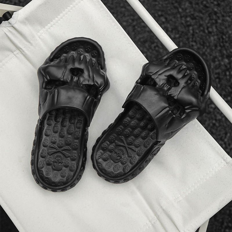 Skull Design Single Band Slippers for Men