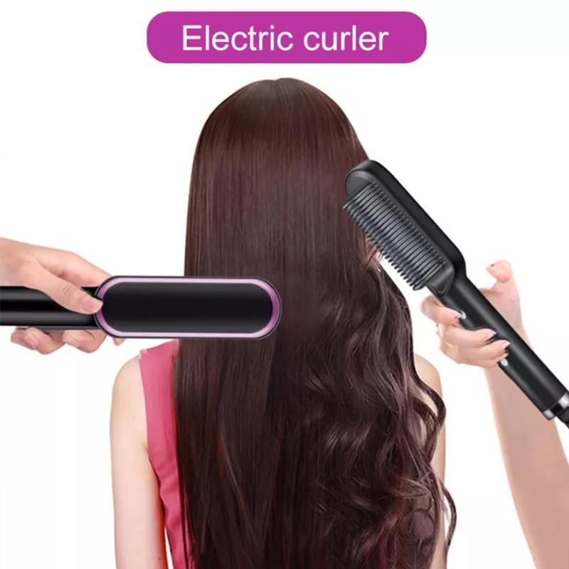 Negative Ion Hair Straightener Brush Multifunctional Straightening Comb