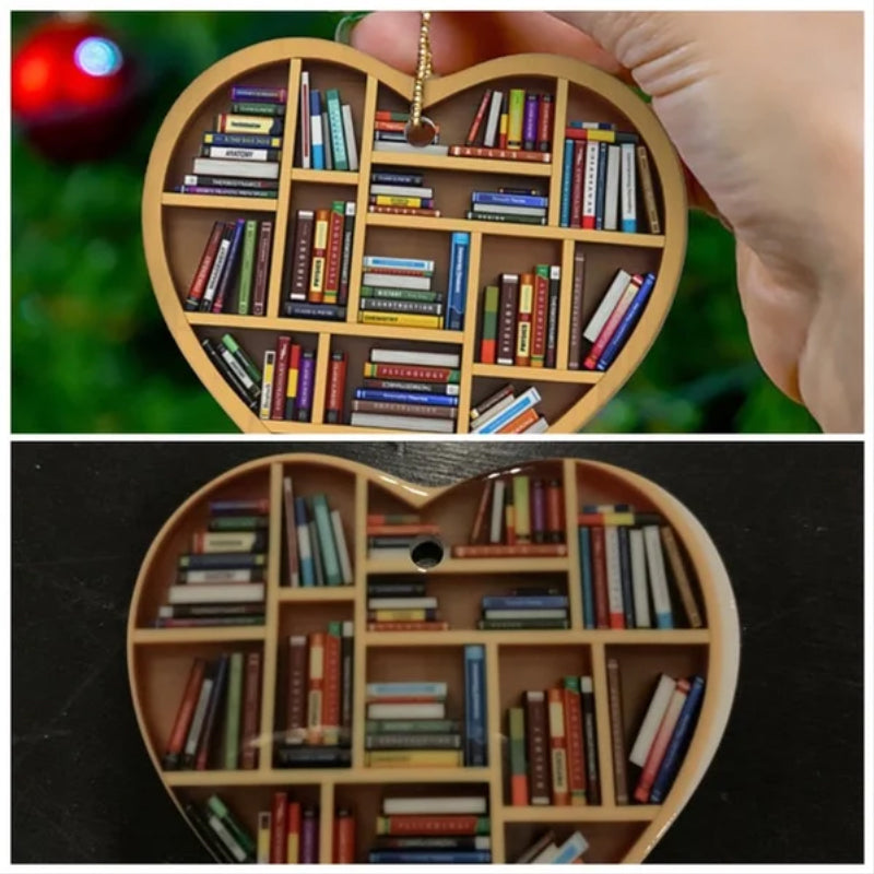 Cute Book Lovers Heart Ornament Bookshelf Decoration