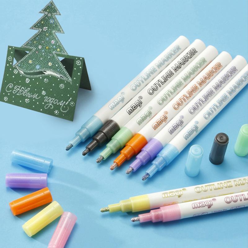 Gorgeous Double Outline Marker Pens Set (8/12 colors)