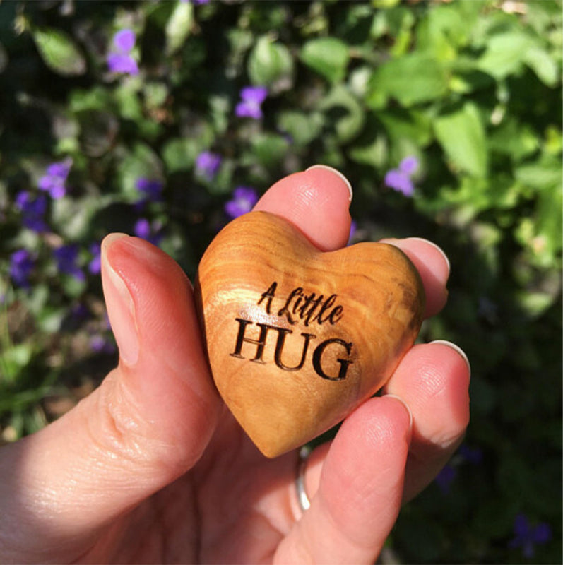 💝Little Pocket Hug Wooden Heart Token - Warm Gift💝