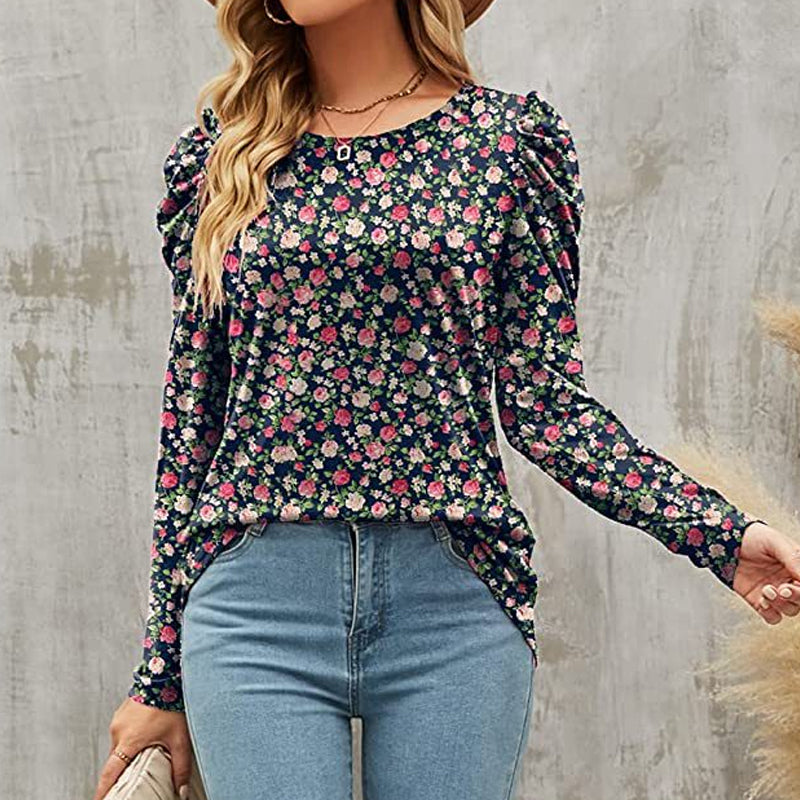 Women‘s Printed Crew Neck Belted T-shirt