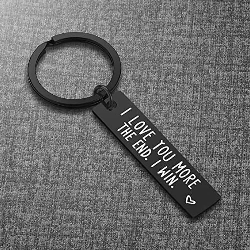 "I Love You More The End I Win" Funny Gift Keychain🎁- Gift for him/her💖