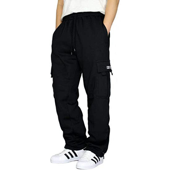 Men's Cargo Sweatpants with Pockets Casual Solid Loose Sports Trousers