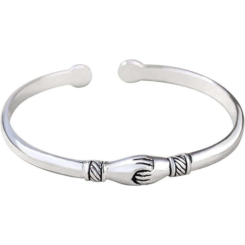 🤝Minimal Hug or Handshake Silver Bracelet Stunning Friendship Bracelet