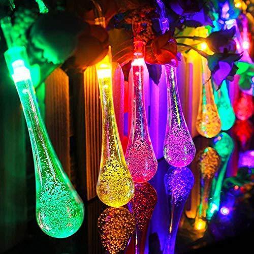 Outdoor Solar String Lights, Garden Decor LED Water Drop Waterproof Lights