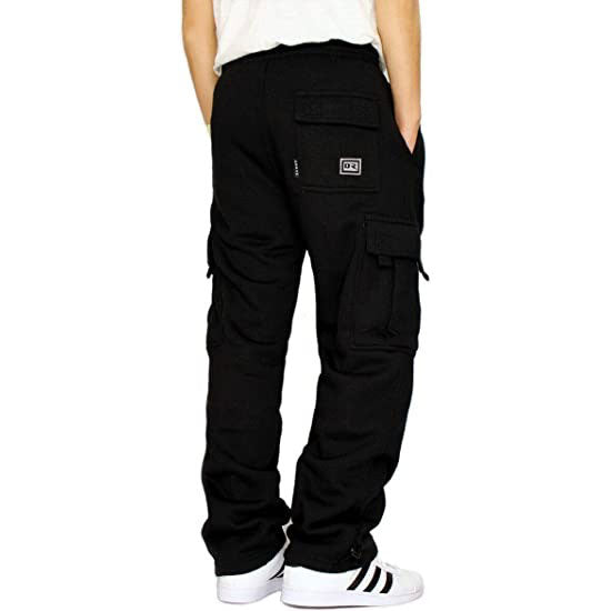 Men's Cargo Sweatpants with Pockets Casual Solid Loose Sports Trousers