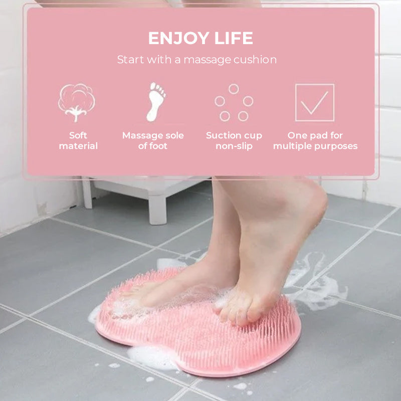 Shower Foot & Back Scrubber, Anti-Skid Bathroom Silicone Massage Pad