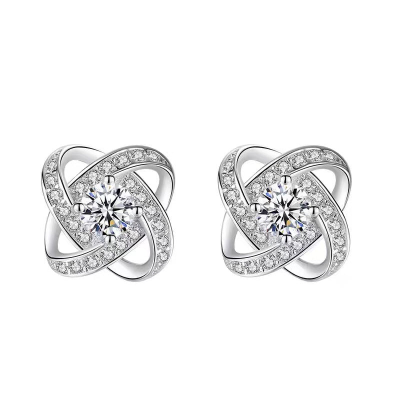 925 Sterling Silver Love Knot Earrings