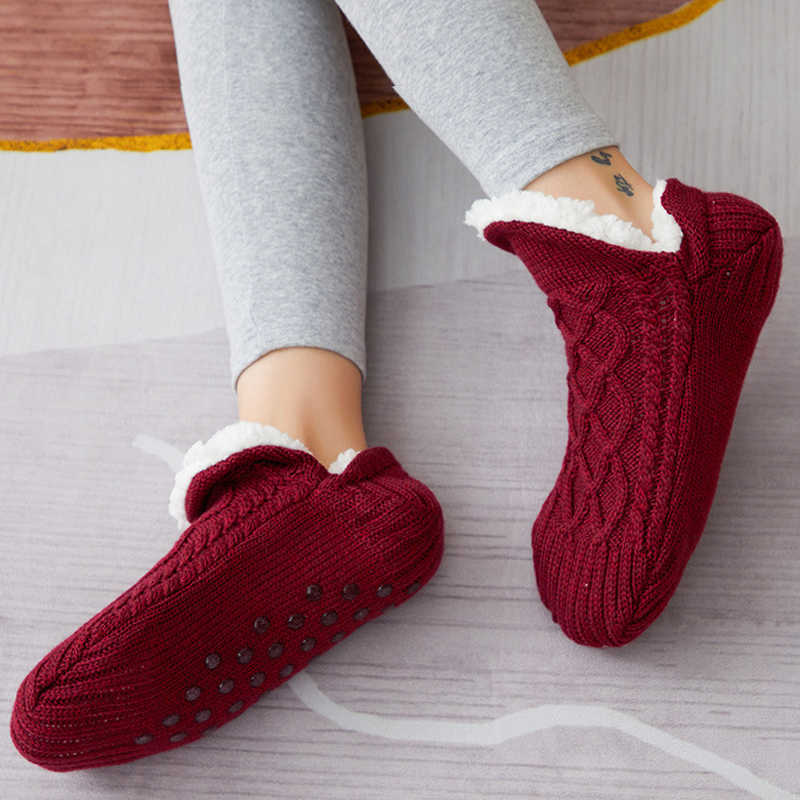 Winter Warm V-mouth Fluffy Slipper Socks Unisex