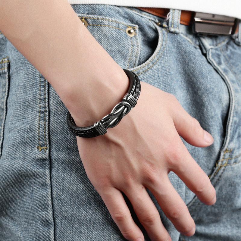 Forever Linked Together Braided Leather Bracelet