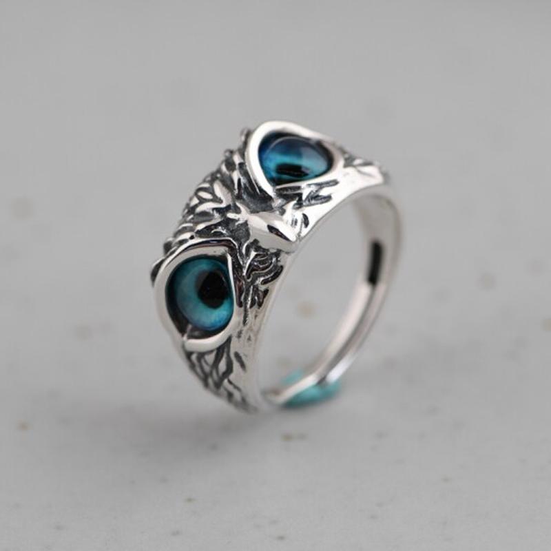 Demon Eye Owl Ring Adjustable