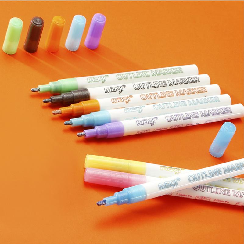 Gorgeous Double Outline Marker Pens Set (8/12 colors)