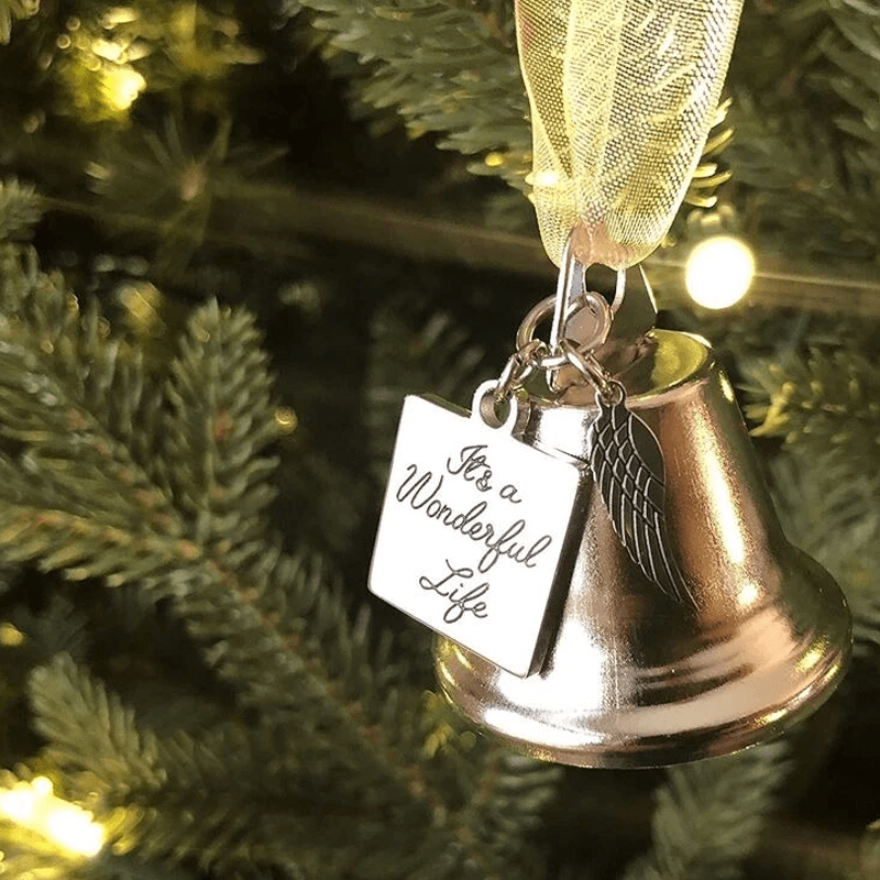 🎄Christmas Tree Memorial Ornaments Angel Wings Bell Pendant Hanging Decoration