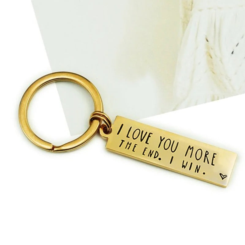 "I Love You More The End I Win" Funny Gift Keychain🎁- Gift for him/her💖